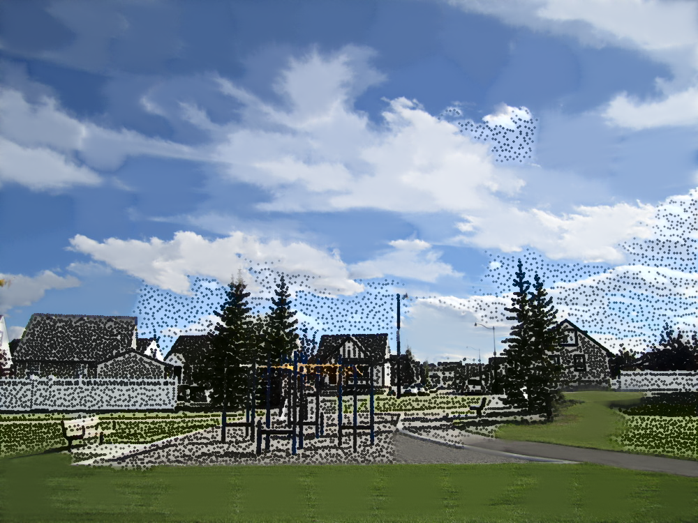 Swing set, stipples and SLIC, decay of 0.9, smooth blending