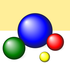 Source image: Simple coloured 3D spheres on a plain background